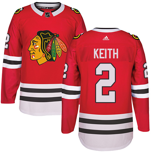 Men's Chicago Blackhawks #2 Duncan Keith Red Adidas Stitched NHL Jersey